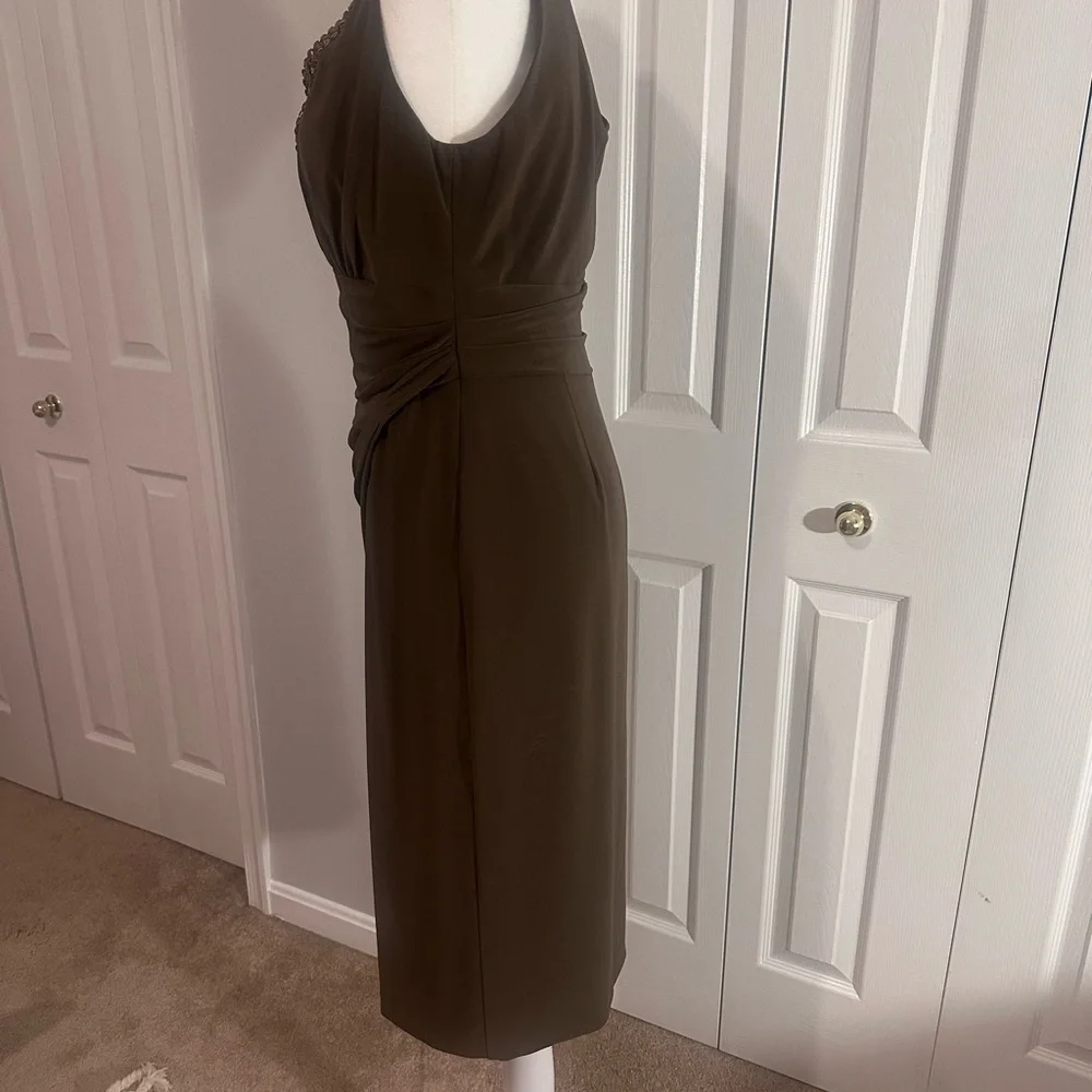 Anne Klein Women’s Size 6 Brown Cocktail Dress With Bronze Rhinestones NWOT - Picture 2 of 11